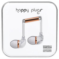 Happy Plugs In-Ear Headphones with Mic/Remote Marble